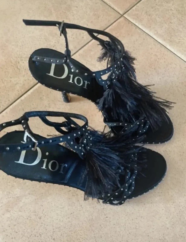 Dior by Galliano Diamanté Feather Heel Brand New - 36.5/37