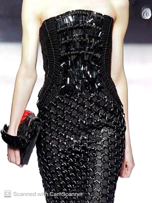 Alberta Ferretti 2000s Runway Beaded Corset Gown - S