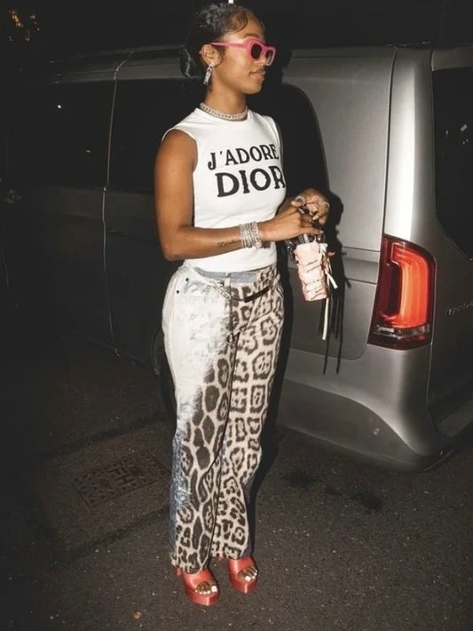 Roberto Cavalli Leopard Print Jeans - XL