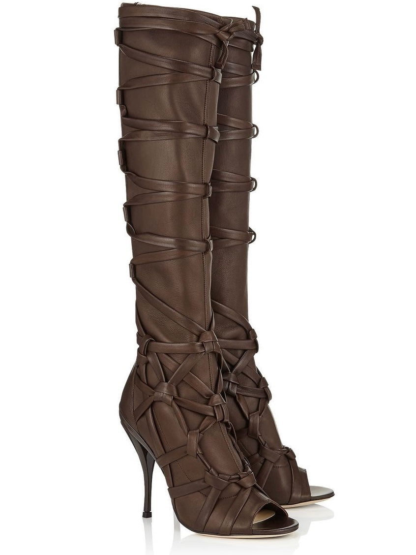 Jimmy Choo Anneli Gladiator Boots Brown - 39.5