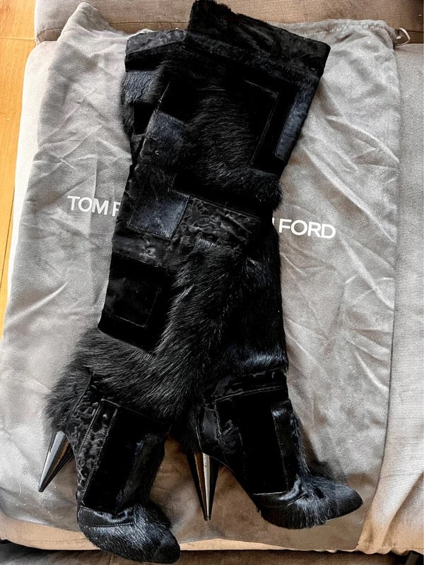 Tom Ford Patchwork Runway Boots - 39.5