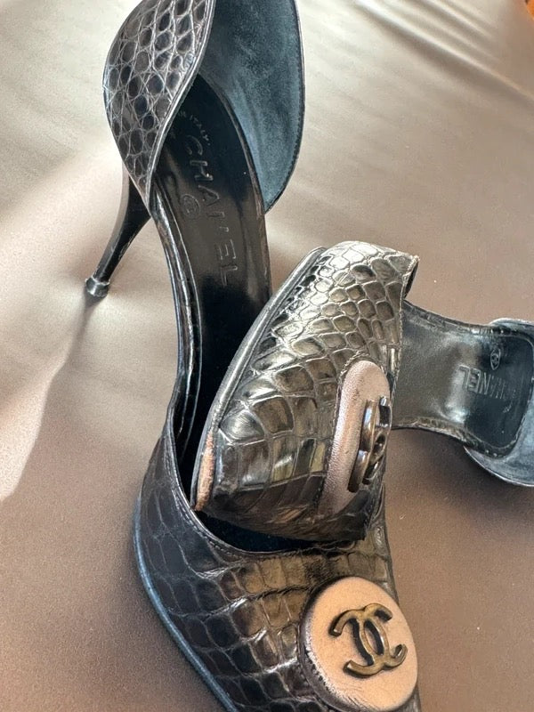 Chanel Croc Heels - 41