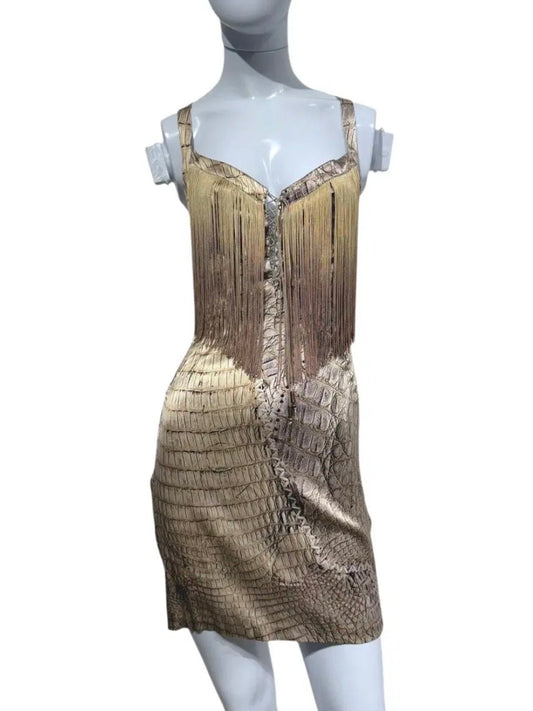 Roberto Cavalli 2011 Fringe Tassel Silk Dress - XS + L