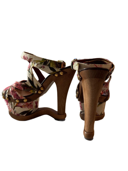Dolce & Gabbana Floral Wooden Wedges - 36.5/37