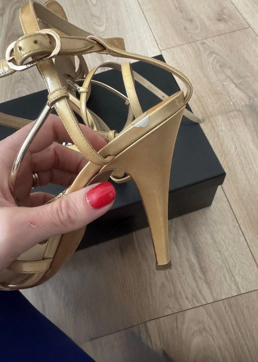 Chanel Logo Charm Heels - 39.5