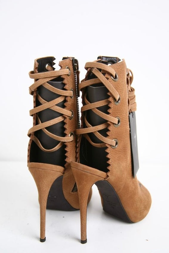 Giuseppe Zanotti Open Toe Lace Up Ankle Boots Brand New - 39