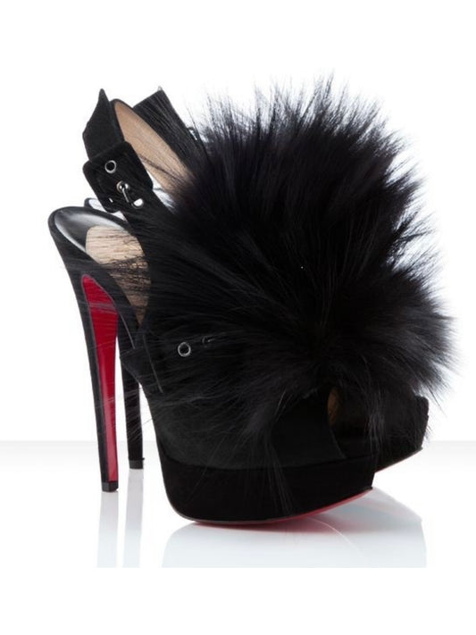 Christian Louboutin Fur Splash Heels - 40
