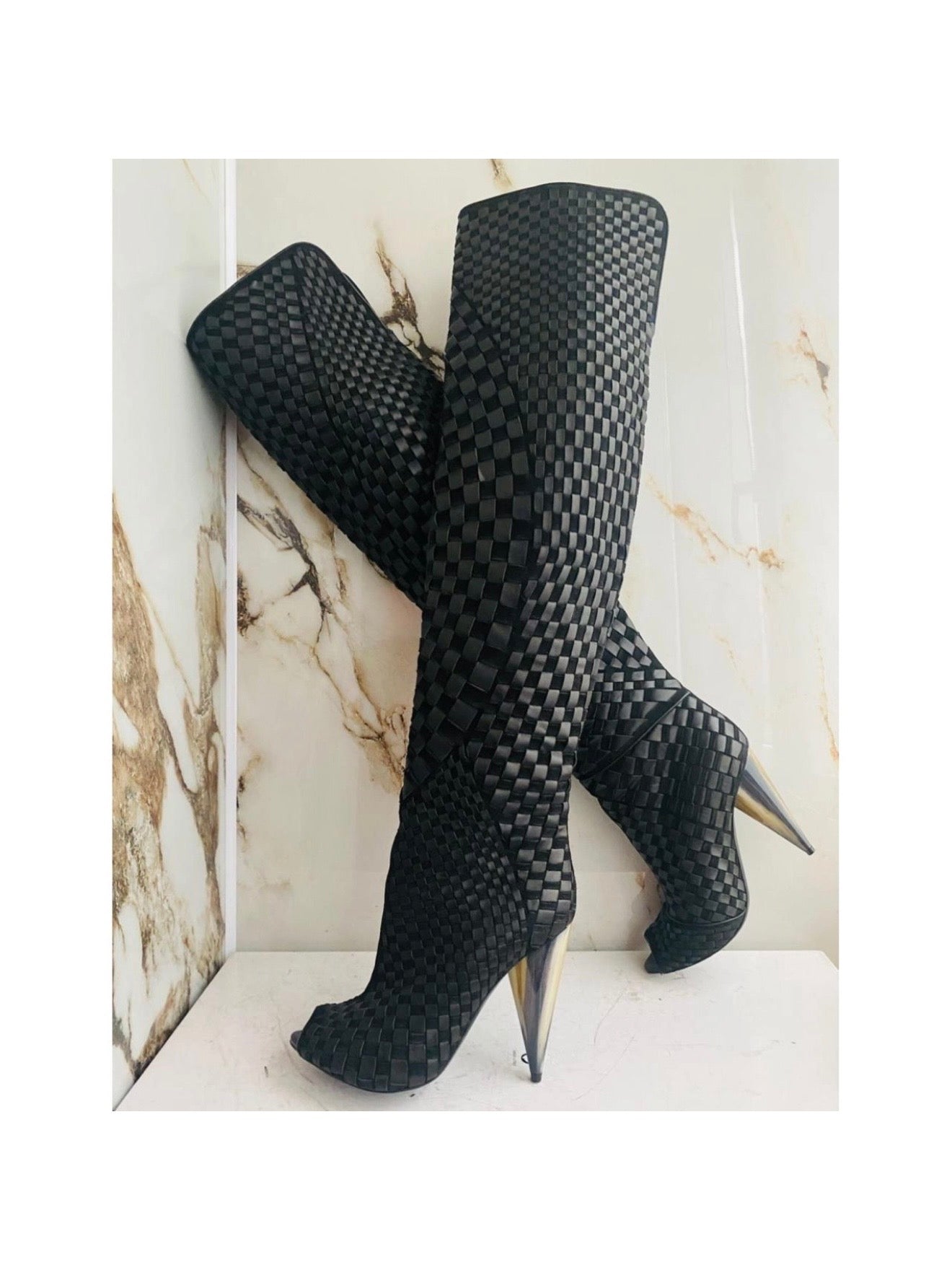 Tom Ford Woven Runway Boots - 37