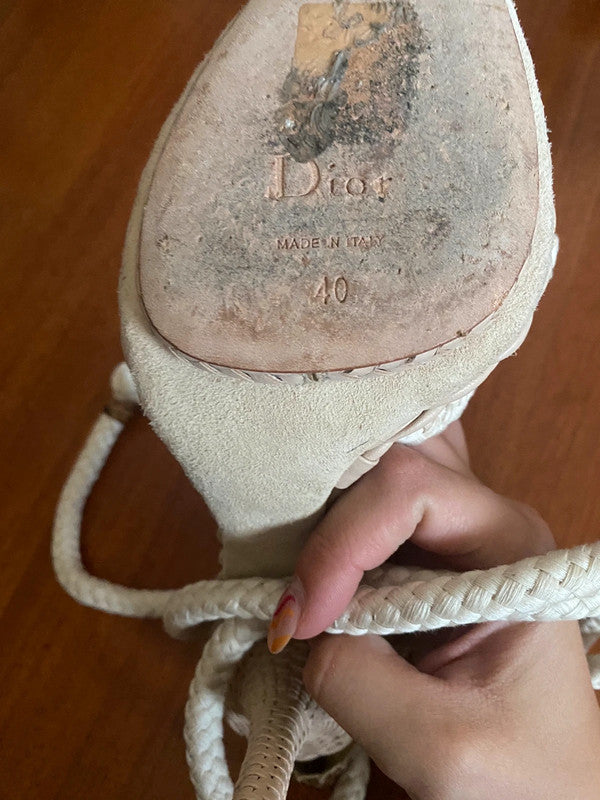 Dior Tahiti Rope Lace Up Heels - 40