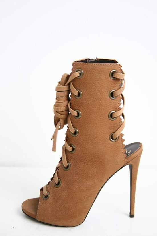 Giuseppe Zanotti Open Toe Lace Up Ankle Boots Brand New - 39