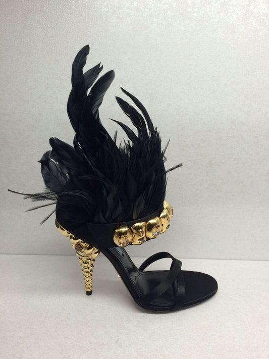 Prada Embellished Feather Heels - 37 + 38