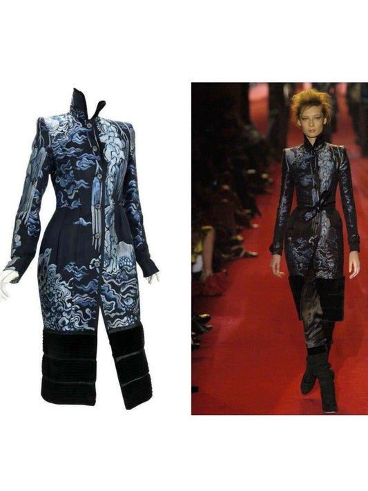 Yves Saint Laurent by Tom Ford F/W 2004 Chinoiserie Mink Fur Coat - M