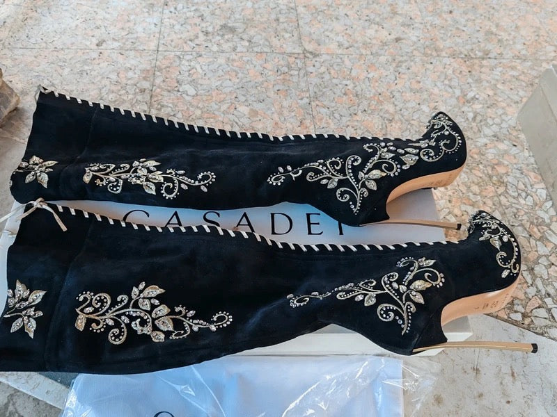 Casadei Limited Edition Swarovski Boots - 37