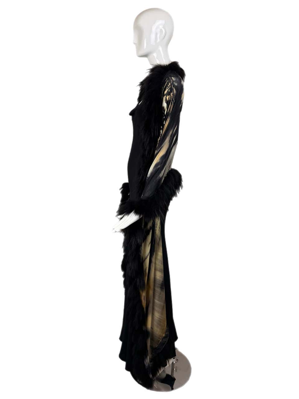 Roberto Cavalli 2000 Fox Fur Tiger Print Shawl