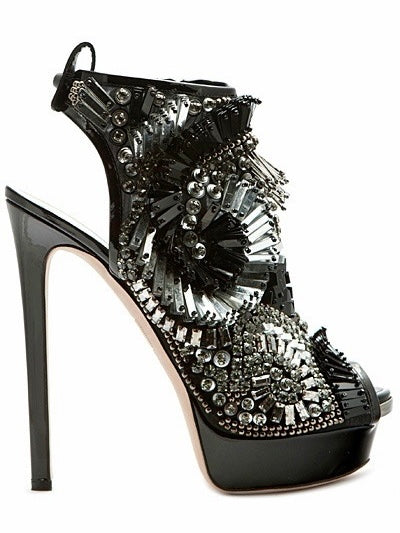Dsquared2 Crystal Open Toed Wedge Runway Heels - 37