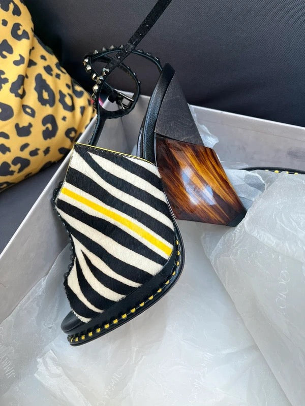 Jimmy Choo Zebra Pony Hair Wedge Heels - 36,38 + 39