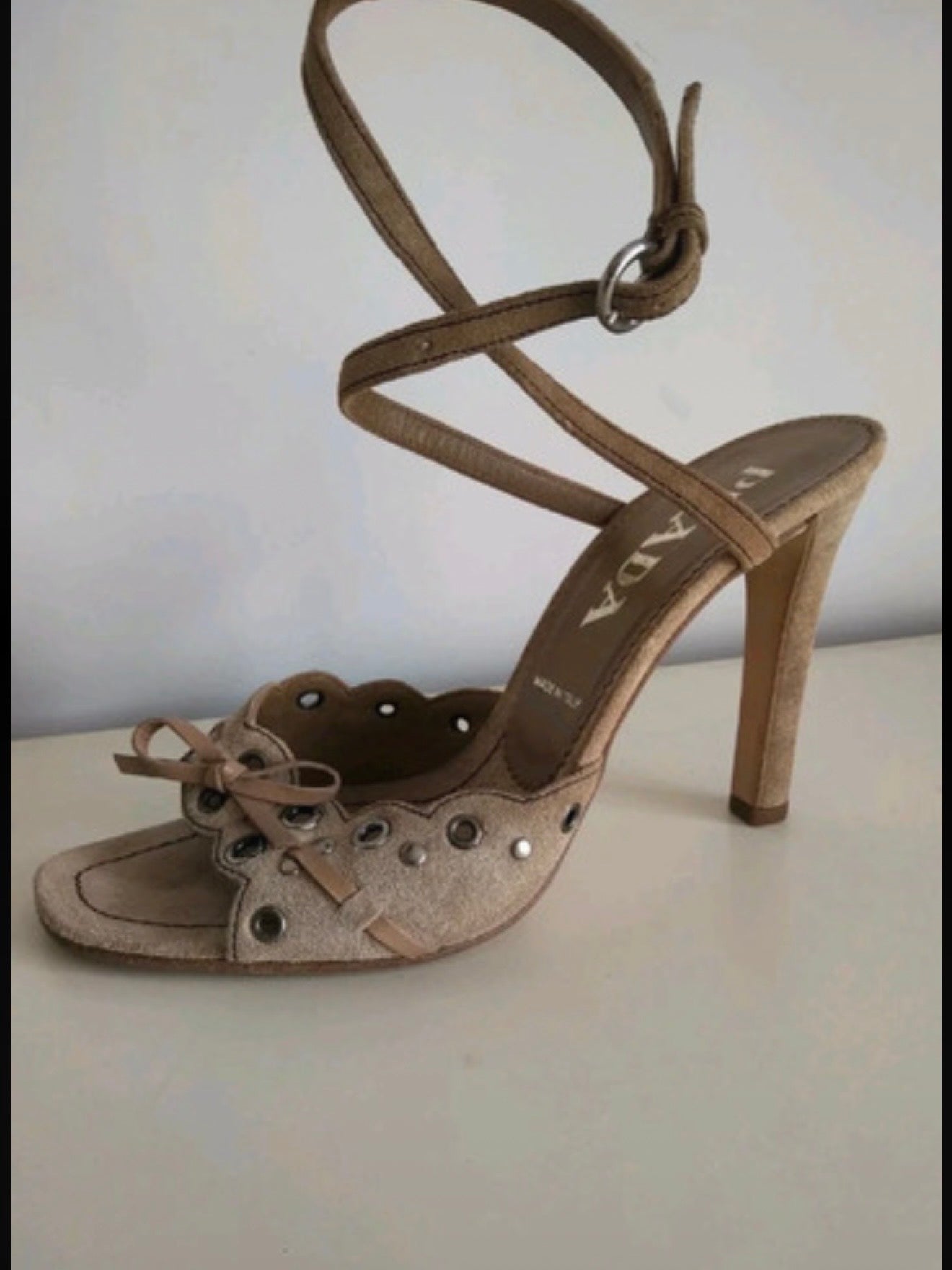Prada Suede Bow Heels Brand New - 37.5