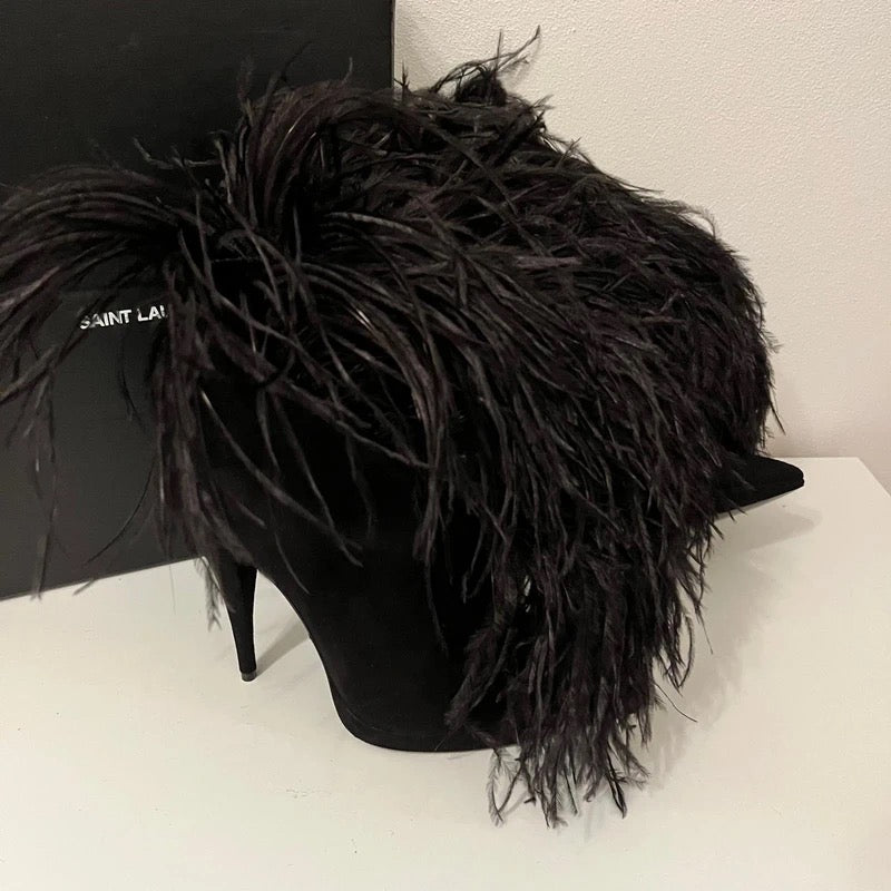 Saint Laurent Zizi Feather Runway Boots - 37