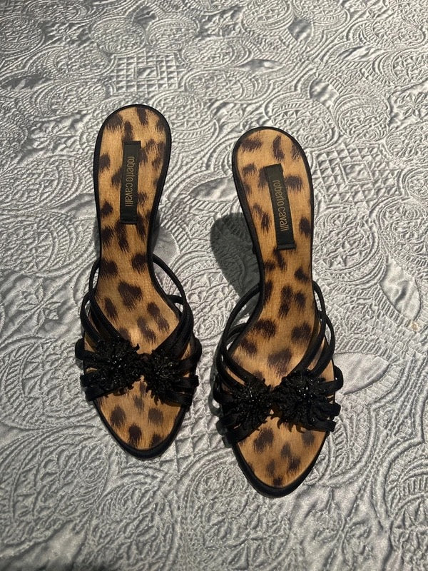 Roberto Cavalli Embellished Heels - 38