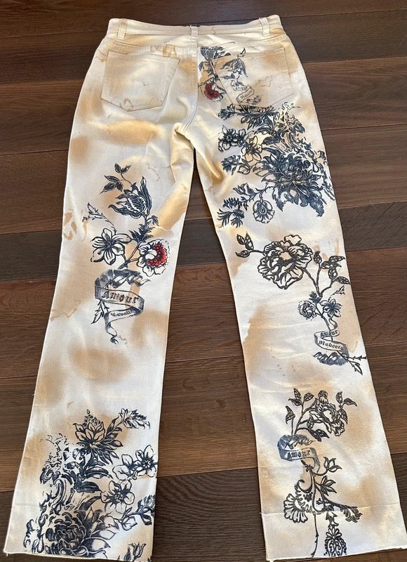 Roberto Cavalli Tatoo Print Jeans - M
