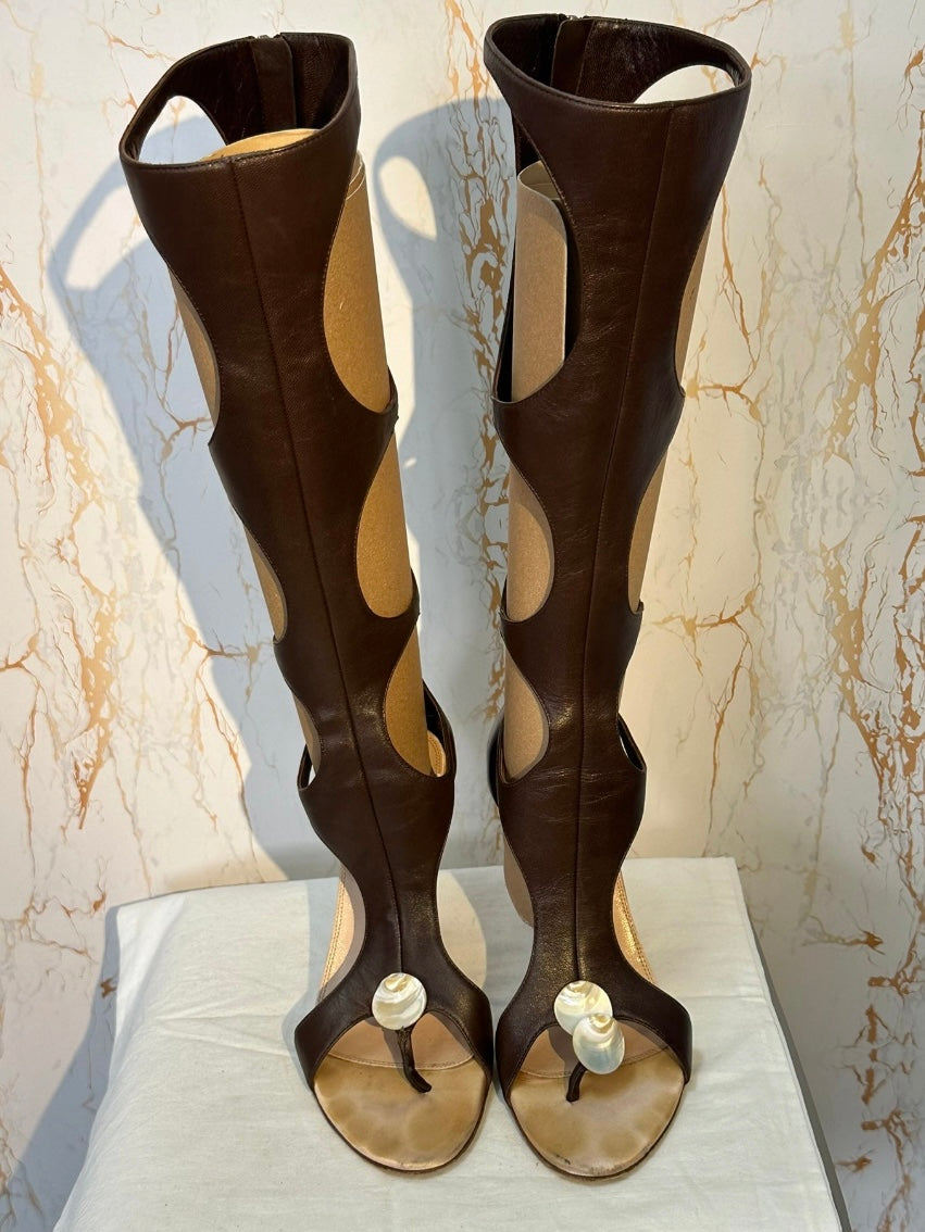 Sergio Rossi Gladiator Boots - 37.5