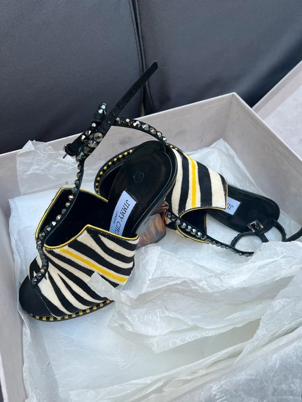 Jimmy Choo Zebra Pony Hair Wedge Heels - 36,38 + 39