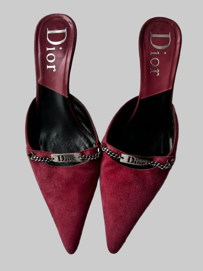 Dior Galliano Suede Tag Kitten Heels - 40.5