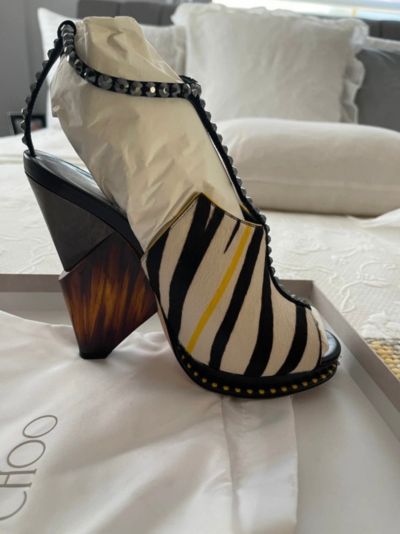 Jimmy Choo Zebra Pony Hair Wedge Heels - 36,38 + 39