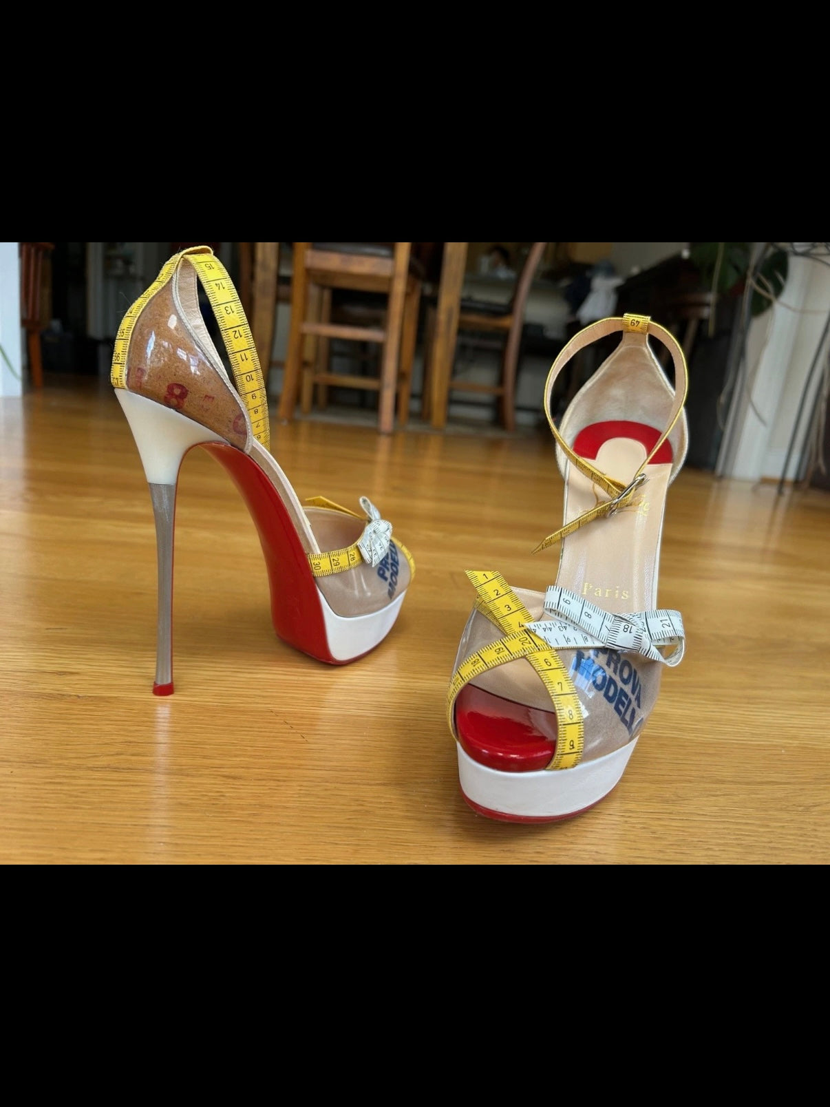 Christian Louboutin Measuring Tape Heels Limited Edition Collectors Item Brand New - 38