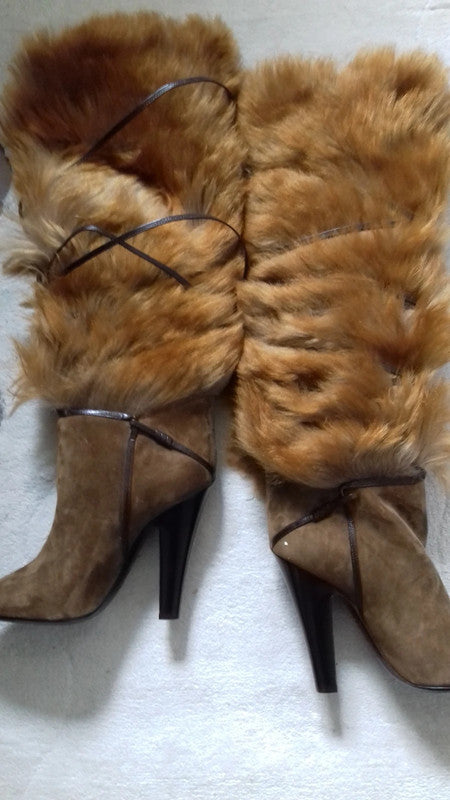 Saint Laurent Fur Boots - 40.5
