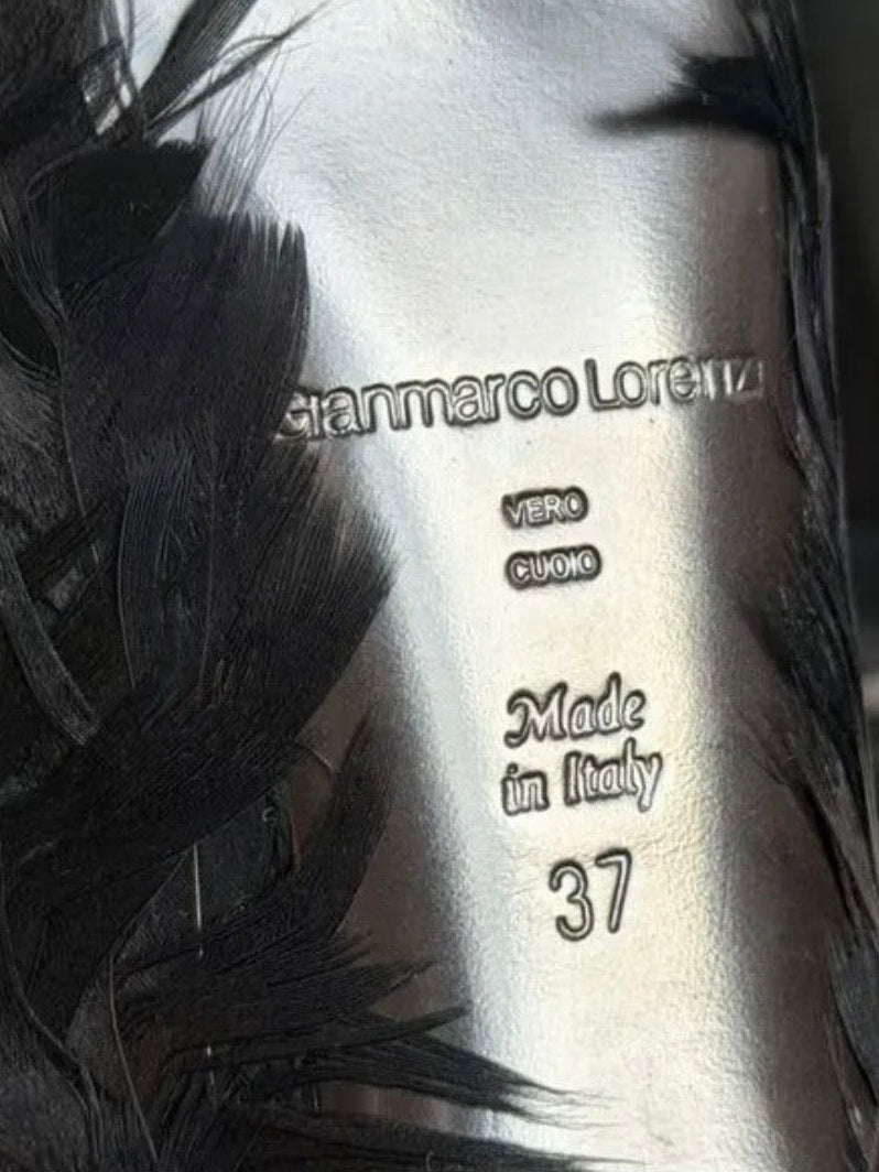 Gianmarco Lorenzi Feather Pump Heels - 37