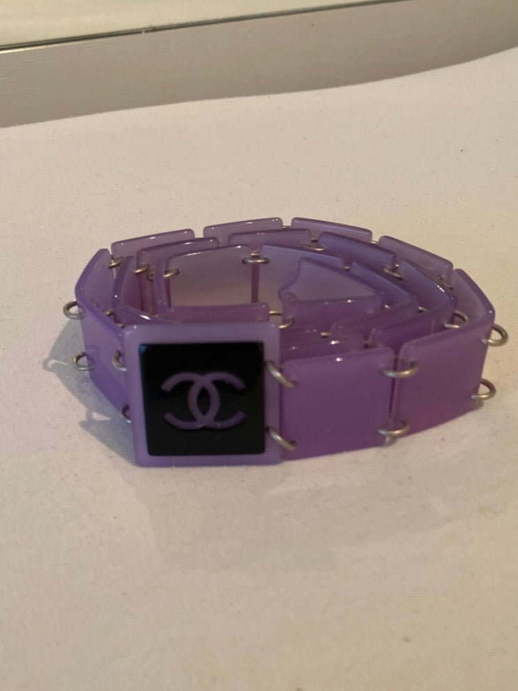Chanel Purple Logo Tile Belt