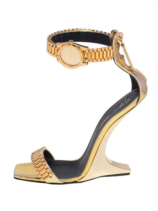 Giuseppe Zanotti x Christian Cowan Time Flies Watch Wedge Heels - 37.5