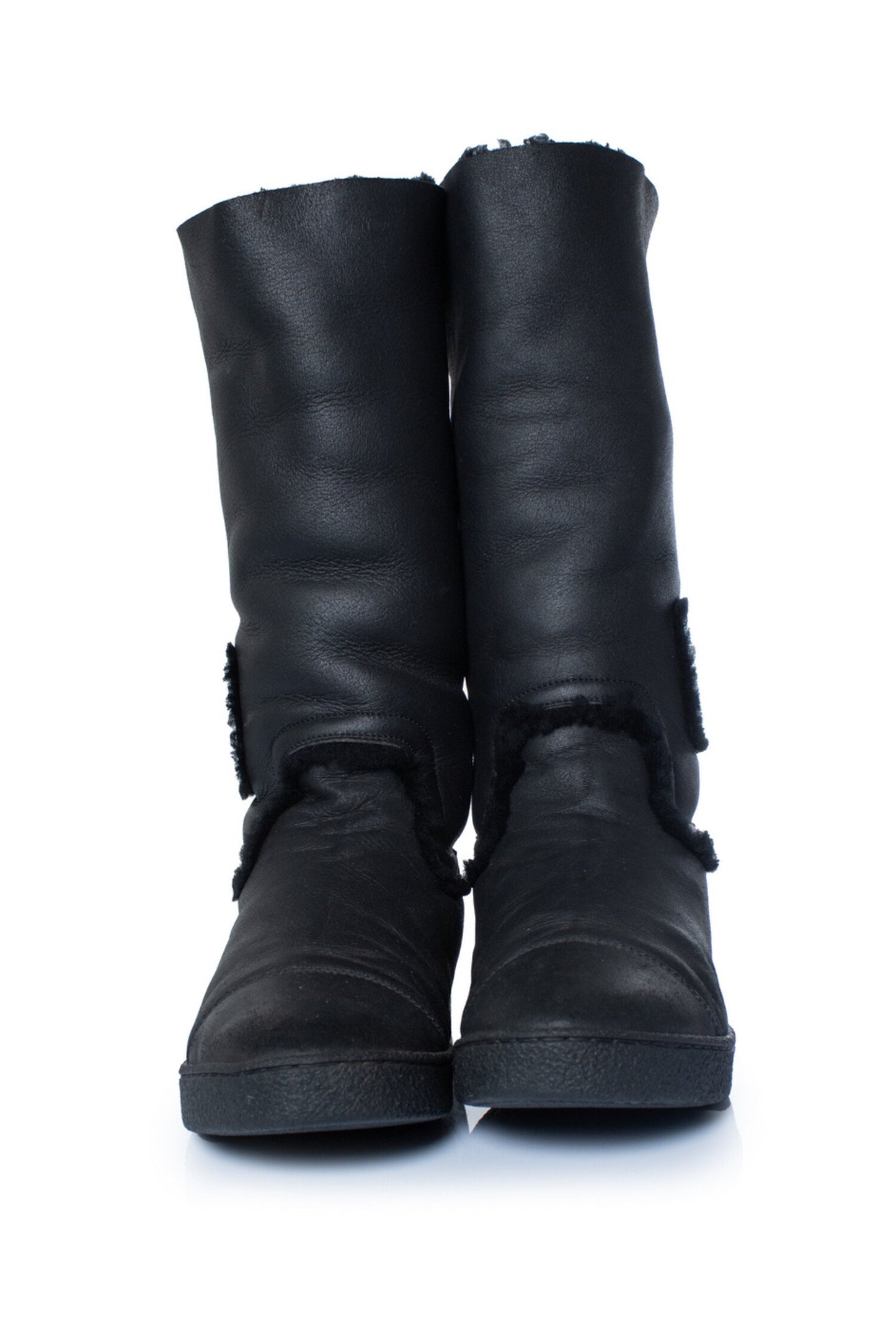Chanel “Ugg” Shearling Boots Matte - 40