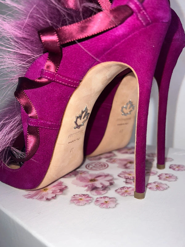 Dsquared2 Riri Fur Lace Up Heels - 41