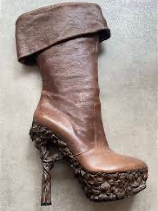 Alexander McQueen 2010/2011 Brown Sculpted Boots - 38