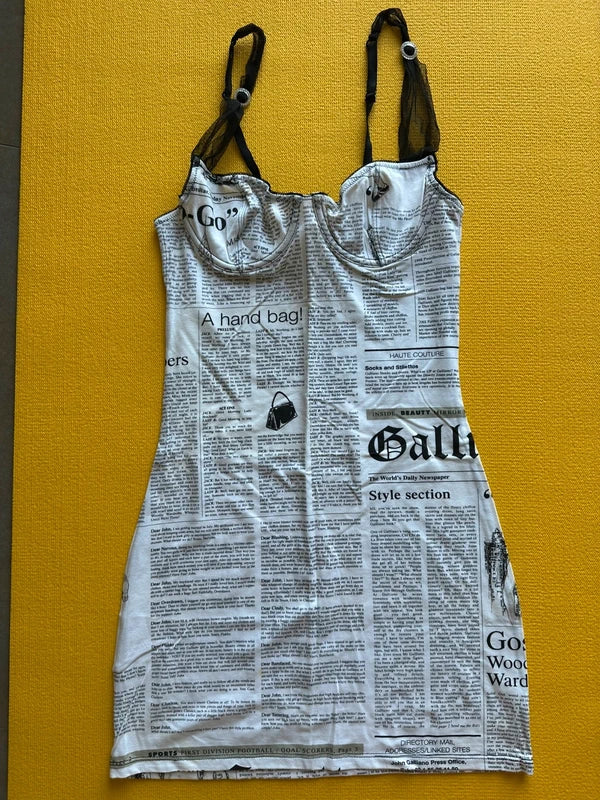 Galliano Newspaper Mini Dress - S