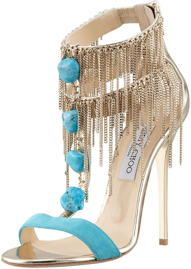 Jimmy Choo Limited Edition Gold Draped Heels - 39