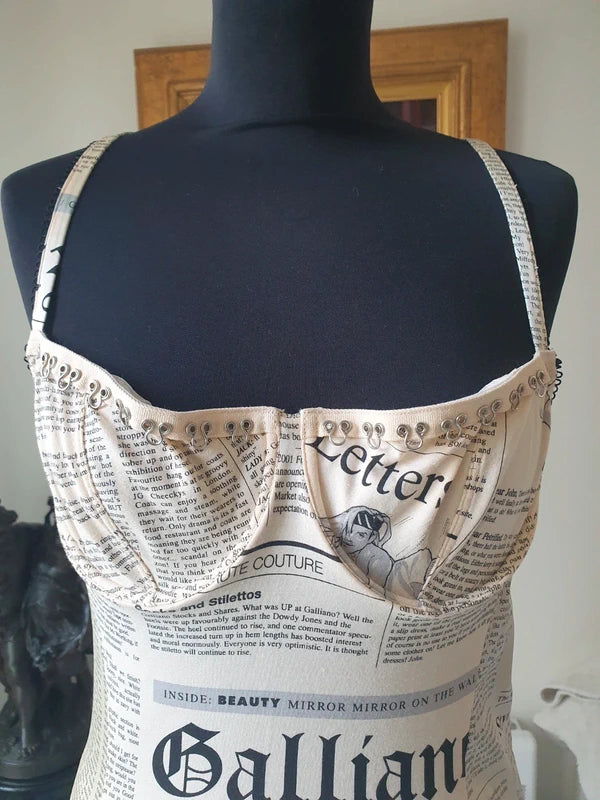 Galliano Newspaper Mini Dress - L