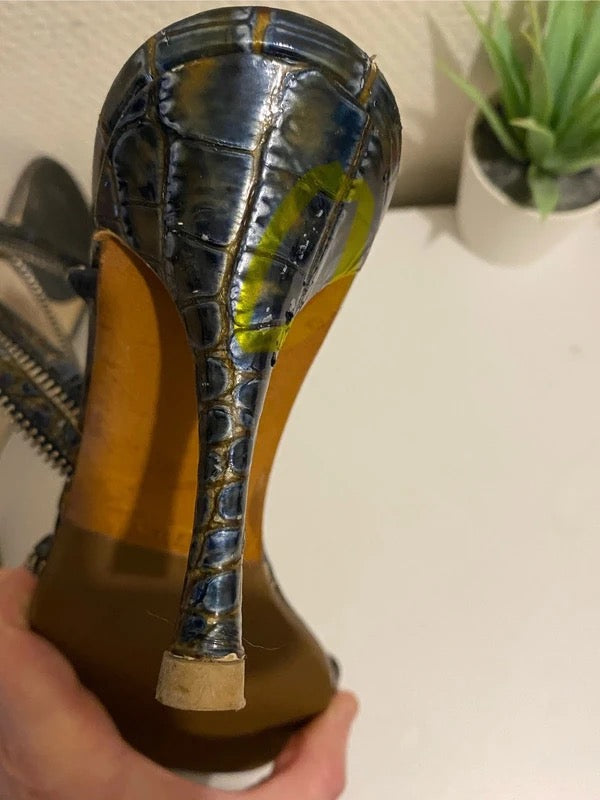 Dior Snakeskin Zip Heels - 37.5