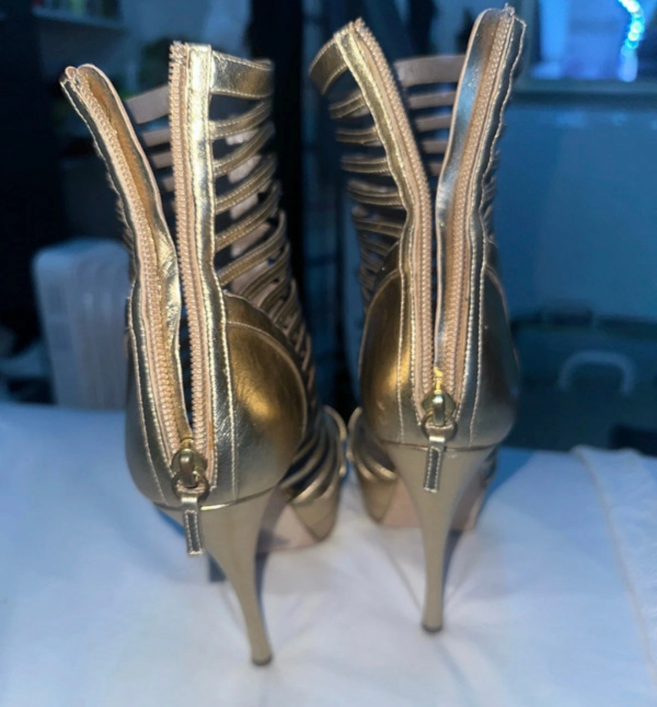 Versace Cage Gladiator Heels - 36