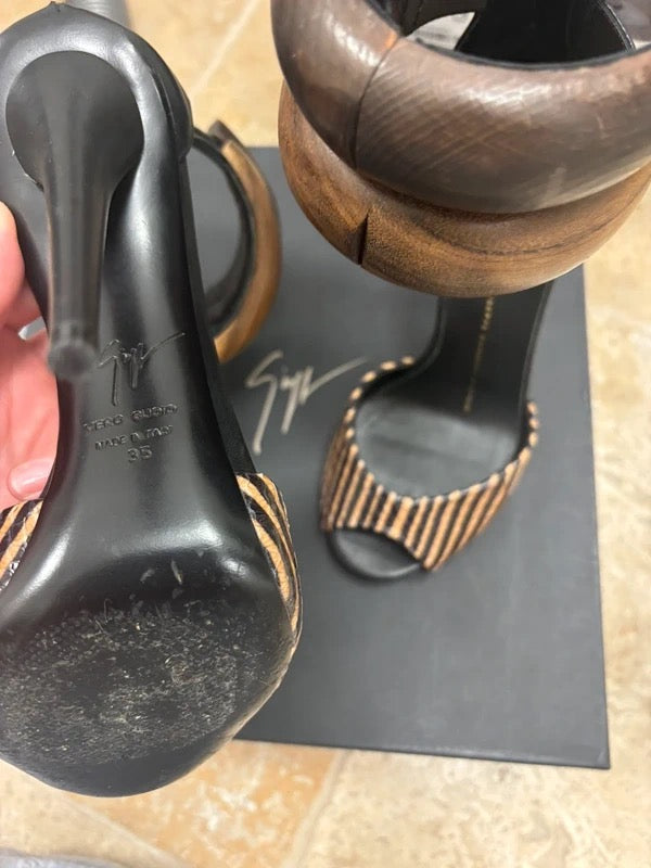 Giuseppe Zanotti Wooden Bangle Heel - 35