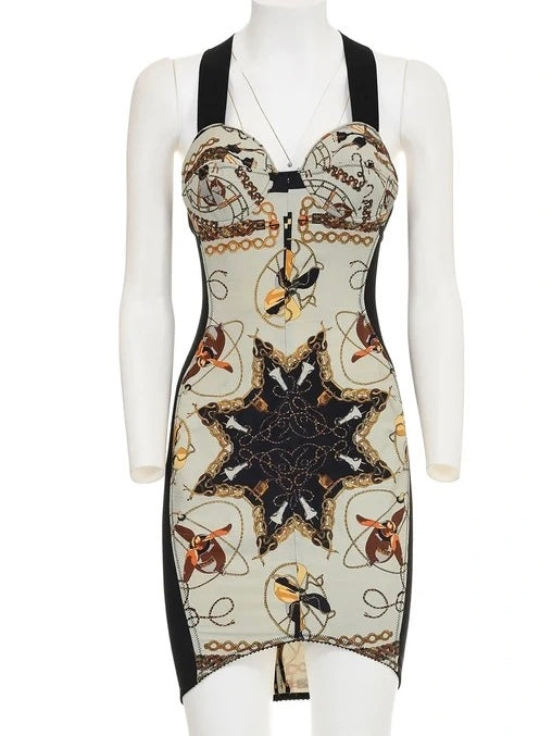Jean Paul Gaultier Iconic Printed Bustier Dress - XS/S