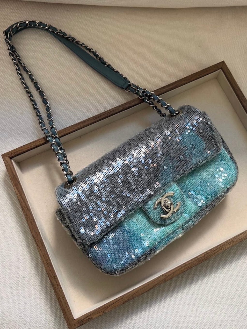 Chanel 2018 Waterfall Sequin Flap Bag