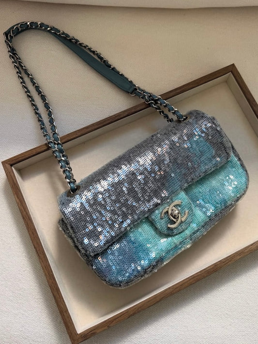 Chanel 2018 Waterfall Sequin Flap Bag
