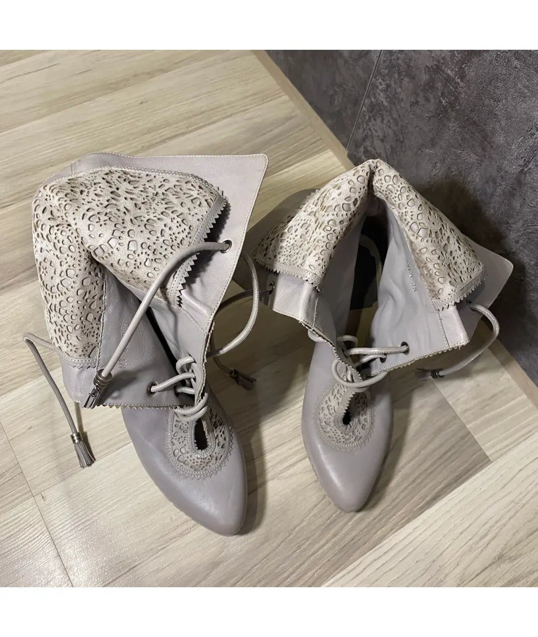 Dior by Raf Simons Leather Laser Cut Suede Ankle Boots - 38