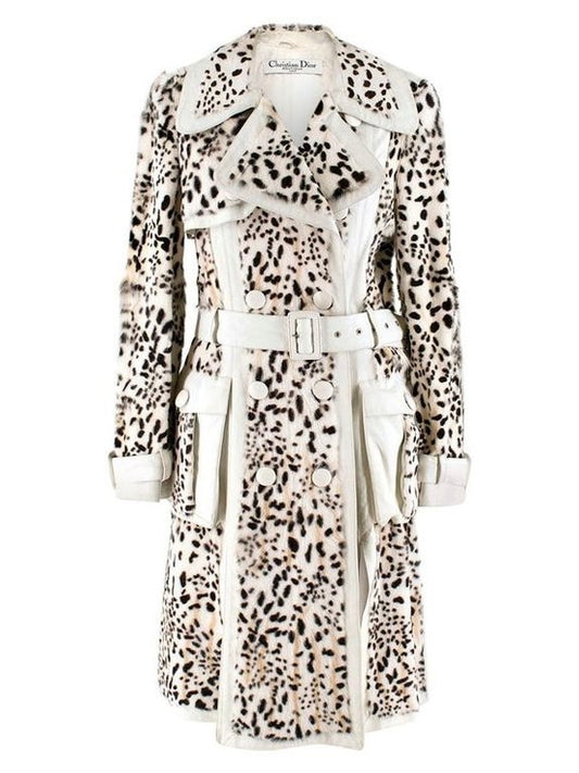 Dior by Galliano 2005 Lynx Print Leather and Fur Coat - M
