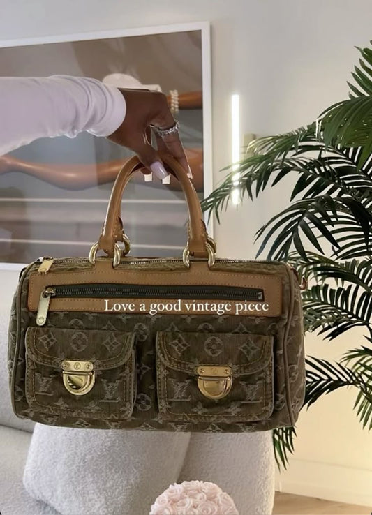 Louis Vuitton Khaki Denim Neo Speedy Bag