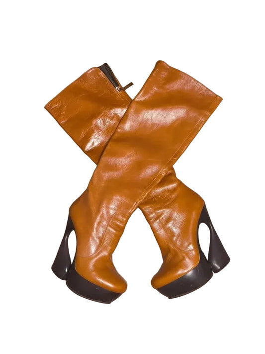 Gianmarco Lorenzi Abstract Wedge Boots New- 38