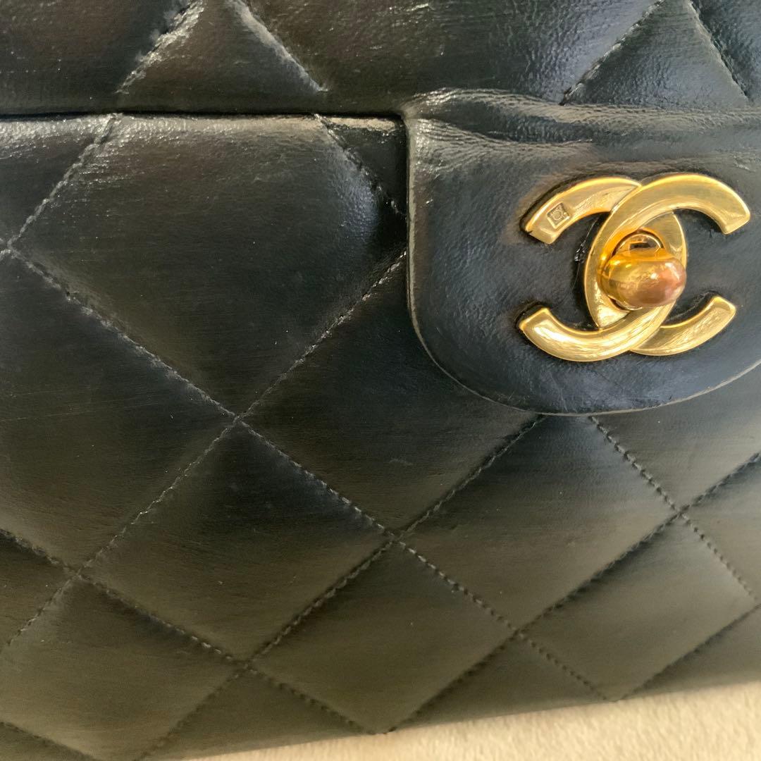 Chanel Vintage 1992 Black Quilted Lambskin Vanity Bag